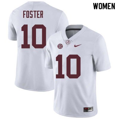 NCAA Women's Alabama Crimson Tide #10 Reuben Foster Stitched College Nike Authentic White Football Jersey PF17L63KM